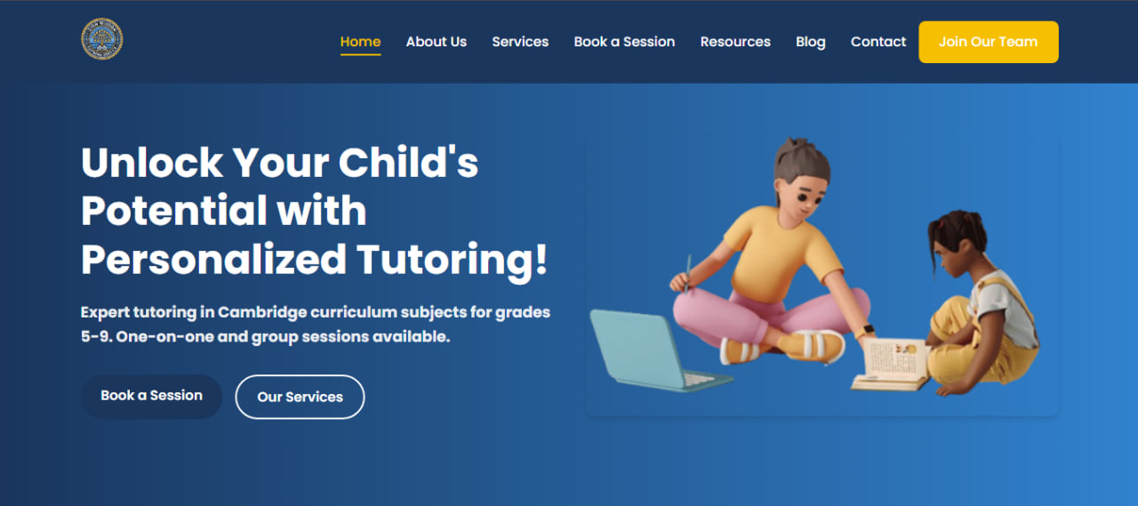 Tutoring Service Website - Web Design Project by Regix Addis Ababa